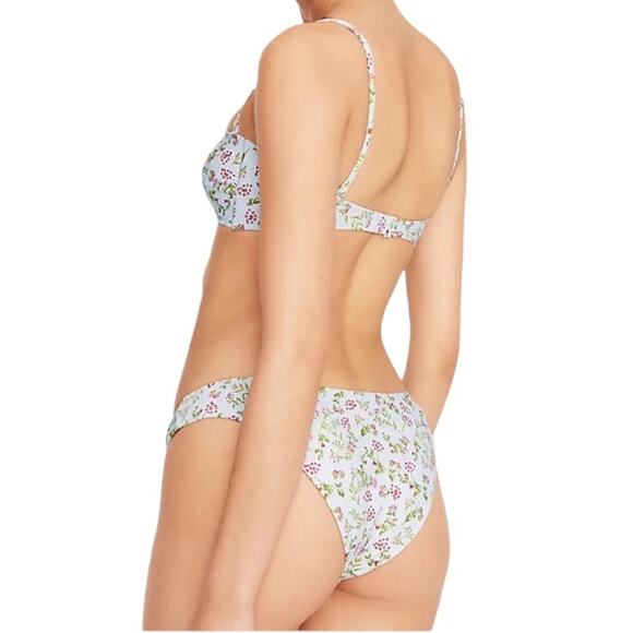 J. Crew Womens Curved Waist Cheeky Bikini Bottoms In Cloud Meadow Floral Size M - Picture 4 of 15